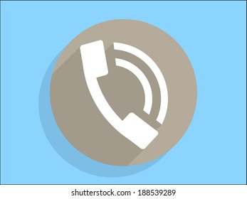 Icono de sombra plana larga de un teléfono 