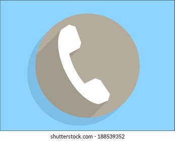 Ícone de sombra longa plana de um telefone 