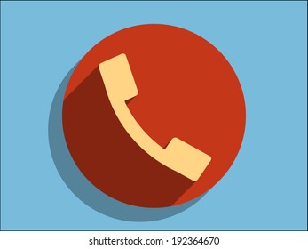 Flachiges Schattensymbol eines Telefons 