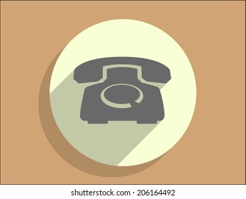 Flat long shadow icon of a phone 