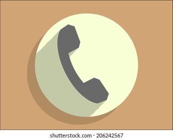 Flat long shadow icon of a phone 