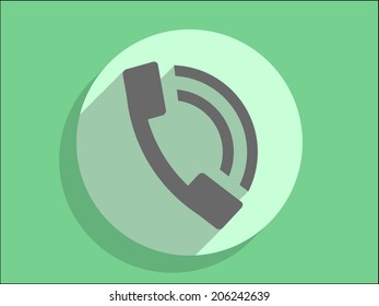 Flat long shadow icon of a phone 