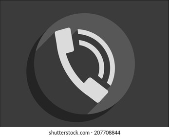 Flat long shadow icon of a phone 