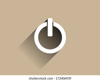 Flat long shadow icon of power