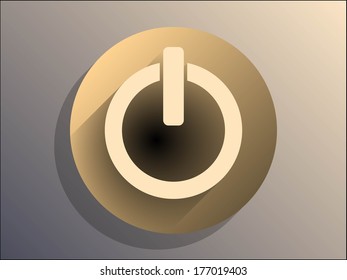 Flat long shadow icon of power