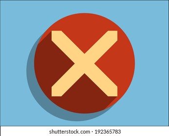 Flat long shadow icon of prohibit
