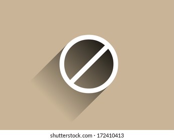 Flat long shadow icon of a prohibition