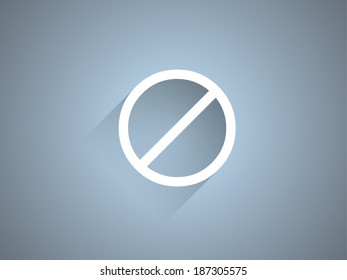 Flat long shadow icon of prohibition