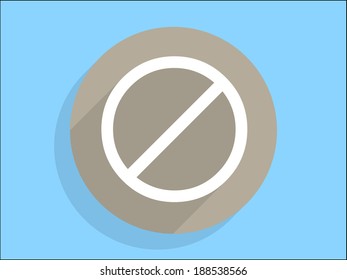 Flat long shadow icon of a prohibition