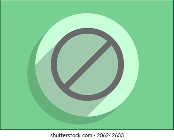 Flat long shadow icon of a prohibition