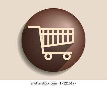 Icono de sombra larga plana en la gráfica de compras