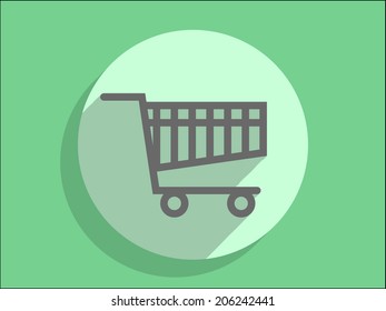 Icono de sombra larga plana en la gráfica de compras