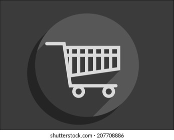 Icono de sombra larga plana en la gráfica de compras