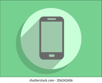Icono plano de la sombra de un smartphone