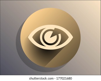 Flat long shadow icon of supervision