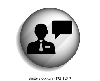 Flat long shadow icon of support