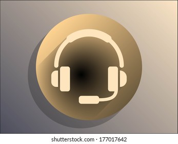 Flat long shadow icon of support