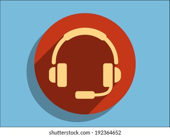 Flat long shadow icon of support