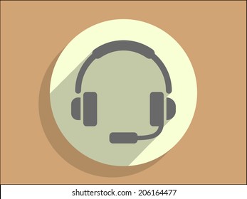 Flat long shadow icon of support