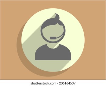 Flat long shadow icon of support