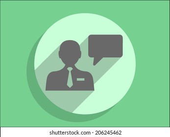 Flat long shadow icon of support