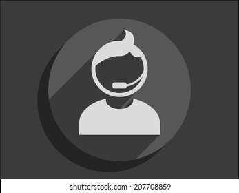 Flat long shadow icon of support