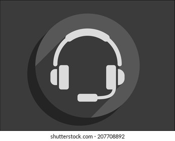 Flat long shadow icon of support