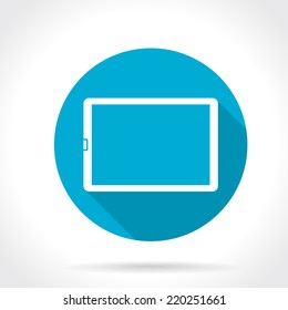 Flat Long Shadow Icon Of Tablet Computer
