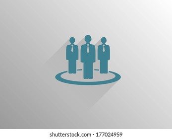 Flat long shadow icon of team work
