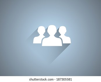 Flat long shadow icon of team work