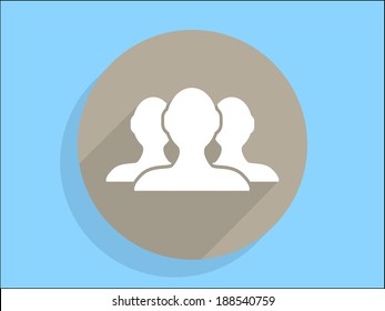Flat long shadow icon of team work