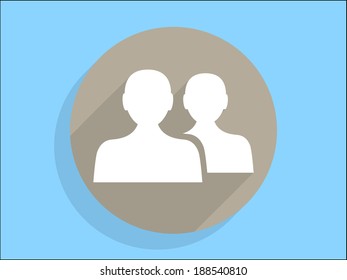 Flat long shadow icon of team work