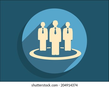 Flat long shadow icon of team work
