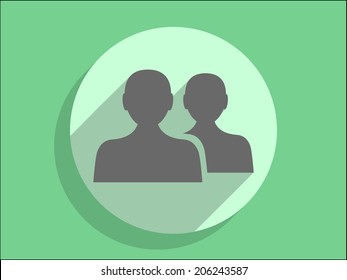 Flat long shadow icon of team work