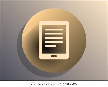 Flat long shadow icon of touchpad
