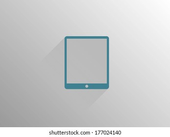 Flat long shadow icon of touchpad
