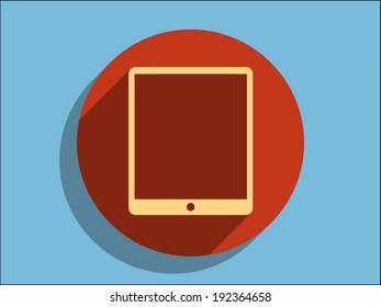 Flaches, langes Schattensymbol von Touchpad