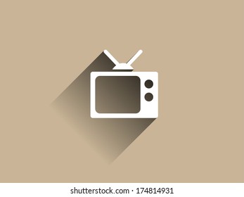 Flachiges Schattensymbol im Fernsehen