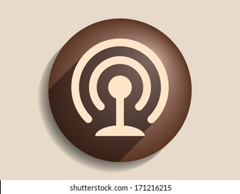 Icono de sombra plana y larga de wifi