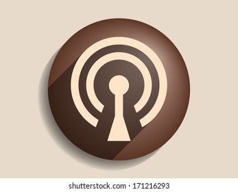 Flat long shadow icon of wifi