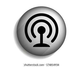Flat long shadow icon of wifi