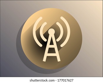 Flat long shadow icon of wifi