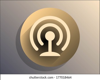 Flat long shadow icon of wifi