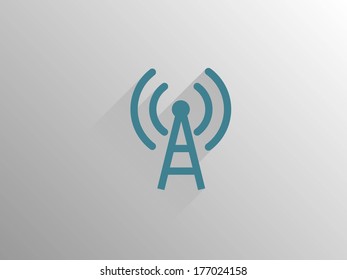Flat long shadow icon of wifi