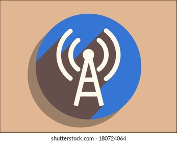 Flat long shadow icon of wifi