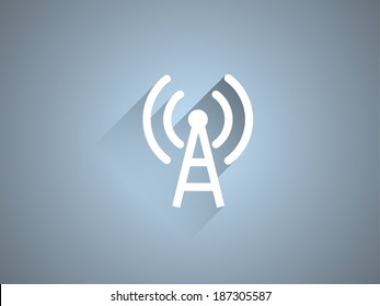 Icono de sombra plana y larga de wifi