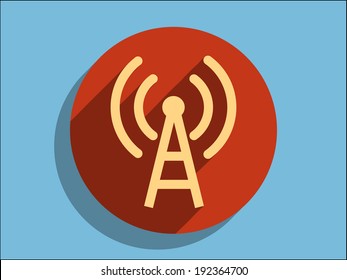 Icono de sombra plana y larga de wifi