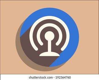 Flat long shadow icon of wifi