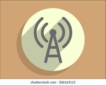 Icono de sombra plana y larga de wifi