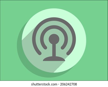 Icono de sombra plana y larga de wifi